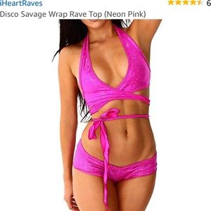 Hot pink wrap top! Perfect for Halloween costume!